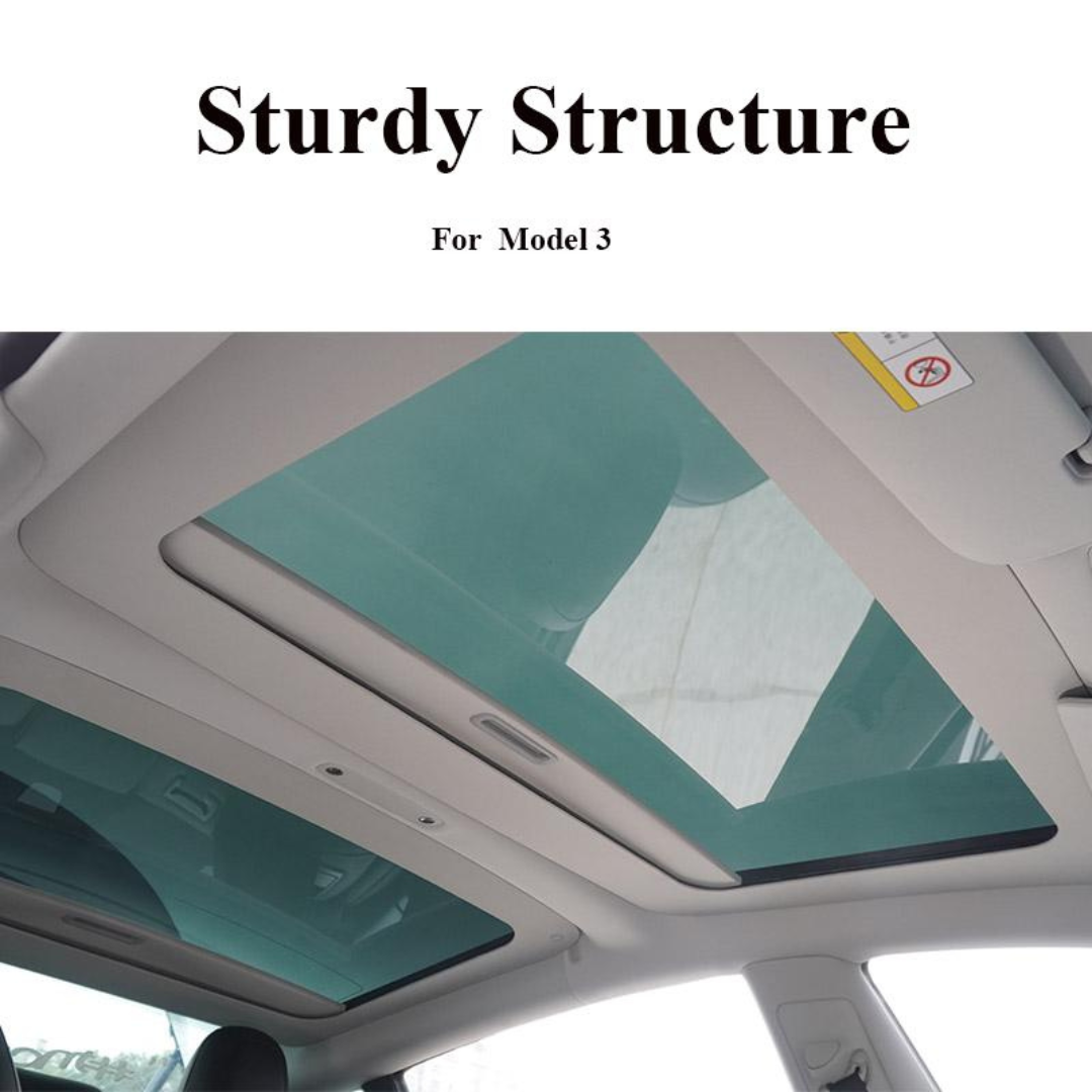 Retractable Sunshade Glass Push-Pull Roof Roller for Model 3 (Front + Rear 2 pcs / set)