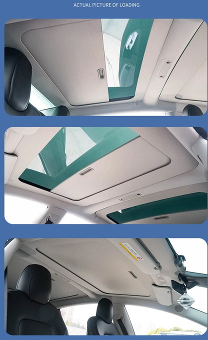 Retractable Sunshade Glass Push-Pull Roof Roller for Model 3 (Front + Rear 2 pcs / set)